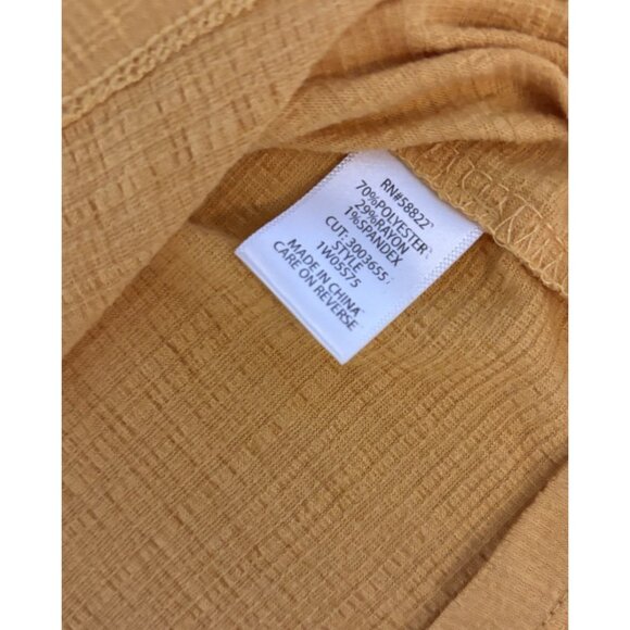 Max Studio Top 1XL?? Orange Round Neck 3/4 Sleeve Boho Peasant EUC - Picture 3 of 6